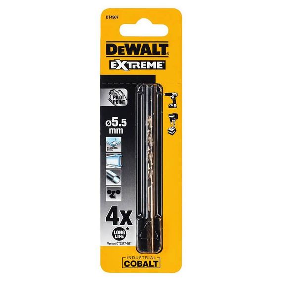 Свердло по металу 5,5мм EXTREME Industrial Cobalt DeWALT DT4907