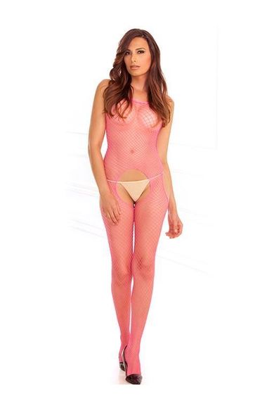 Бодистокинг - Rene Rofe Lingerie Industr. Net Suspender Bodystocking Pink sexstyle