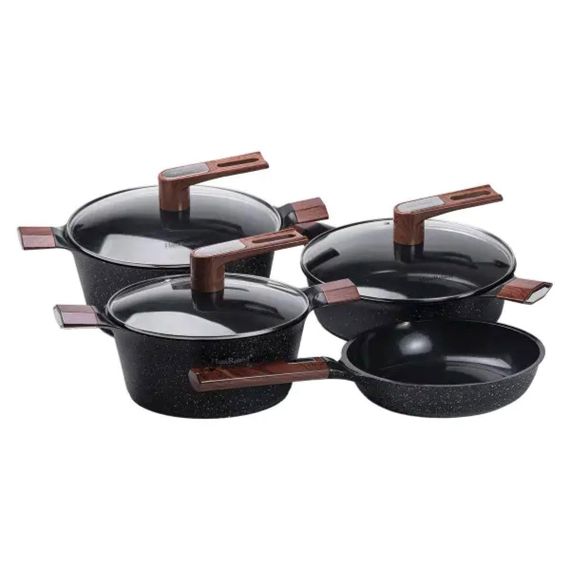 Набір для приготування з антипригарним покриттям 4 предмети, чорний HP33531B