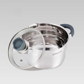 Кастрюля Maestro MR-3507-24, 5.6 л, 24 см, из нержавеющей стали с крышкой, для всех типов плит