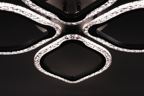 Люстра світлодіодна стельова LED світильник для квартири на стелю лед з пультом 25744 Чорний 8х48х66 см. | Зображення 5