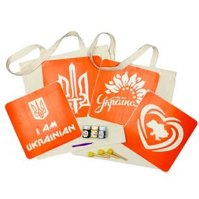 Набор для творчества «Экосумка бязь Карта Украины, Украина цветущая» bag-b-n080-n058