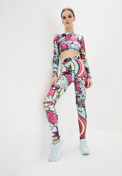 Спортивний топ 4Profi з довгим рукавом з принтом "Монстрики" розмір S біфлекс 16602 | Зображення 1