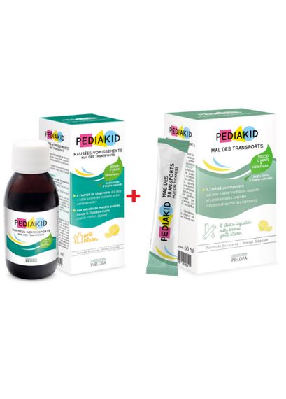 Комплекс для профилактики пищеварения у детей Pediakid Комплекс "Укачивание " Nausees-vomissements Mal Des Transports 125 ml + Mal Des Transports 10 х 5 ml Lemon