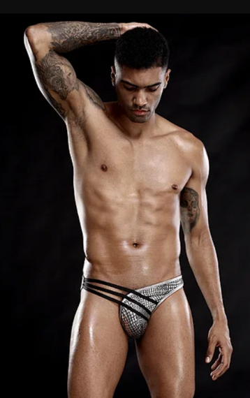 Мужские серебряные трусы под змеиную кожу Theodore S/M sexstyle | Зображення 3