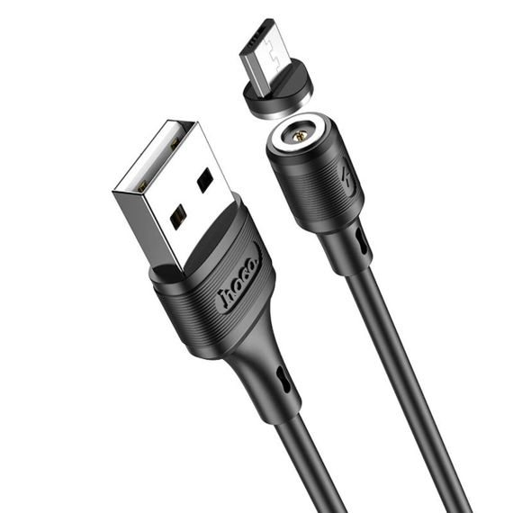 Кабель HOCO X52 USB to Micro 2.4A, 1m, PVC, PVC connectors, magnetic, Black | Зображення 2