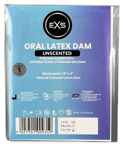 Латексна серветка для орального сексу - EXS Oral Latex Dam Uncented sexstyle