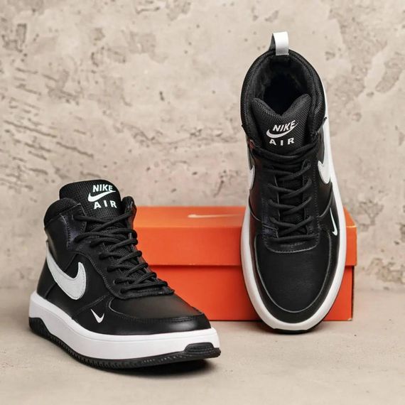 зимові шкіряні ботинки  Nike колір чорний/ білий | Зображення 6