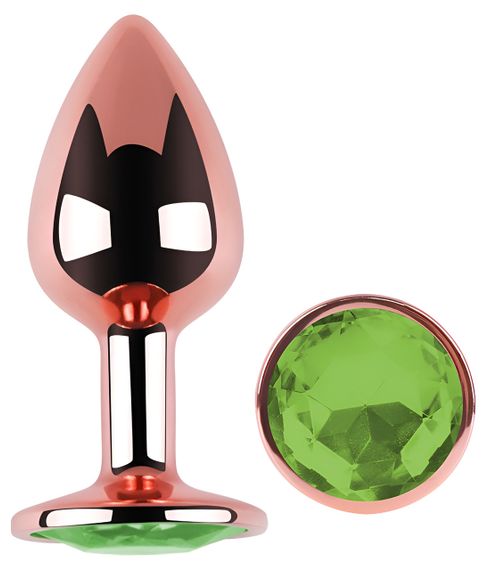 Анальна пробка з кристалом EGZO - Rose Gold Round Plug Green size S Sex Aura | Зображення 1