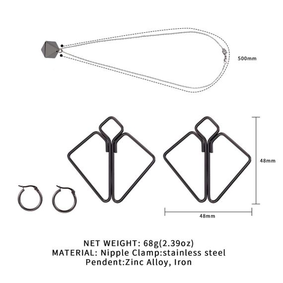 Затискачі для сосків із важкою підвіскою LOCKINK Nipple Clamps with Heavy Pendant - Grey sexstyle | Зображення 6