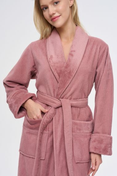 Жіночий халат Nusa 3873 пудровий 3XL | Зображення 5