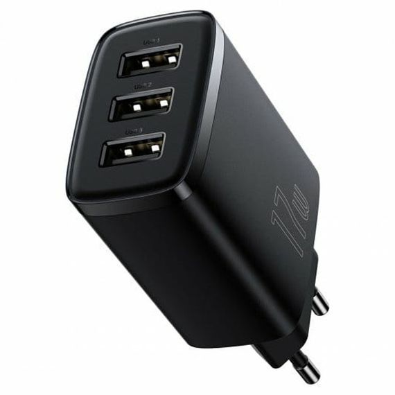СЗУ Baseus Compact 17W (3USB-A) (CCXJ02) Черный | Зображення 1