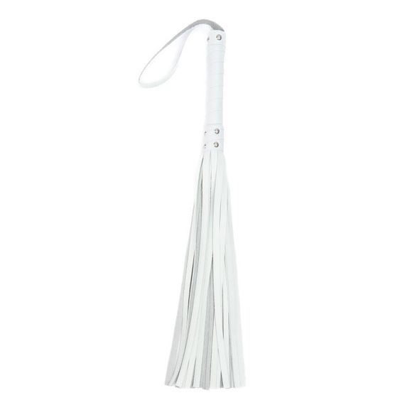 Кнут Flirty, эко-кожа с кожаной ручкой, белый с белой ручкой, 60 см sexstyle | Зображення 1