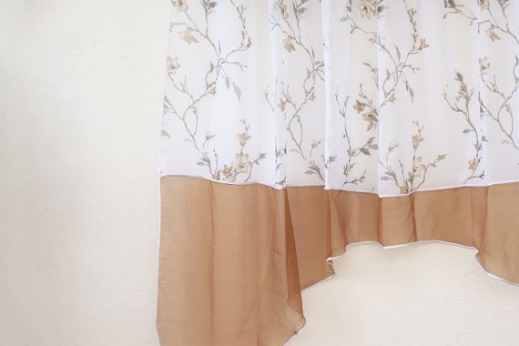Готова коричнева коротка пошита тюльпан аркою для кухні, веранди, вітальні, коридори або спальні | Зображення 3