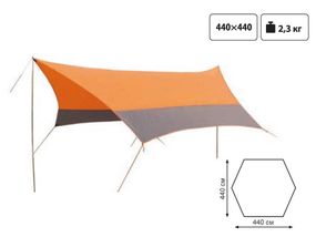 Тент туристический со стойками Tramp Lite Tent Оранжевый TLT-011