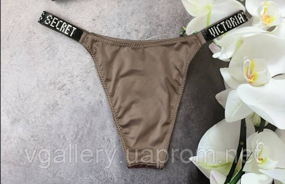 Подарунковий Набір жіночих трусиків Victoria`s Secret (3 шт) бразиліана зі стразами в брендовій коробці | Зображення 3