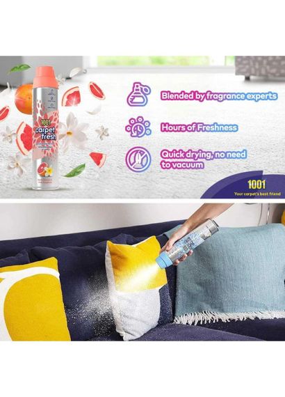 Піна для нейтралізації запахів для килимів 1001 Carpet Fresh Exotic Flowers & Pink Grapefruit 300мл | Зображення 1