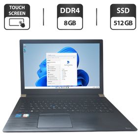 Ультрабук Б-клас Toshiba Dynabook Tecra A50-J / 15.6" (1920x1080) IPS Touch / Intel Core i7-1165G7 (4 (8) ядер по 4.7 GHz) / 8 GB DDR4 / 512 GB SSD / Intel Iris Xe Graphics / WebCam б/в