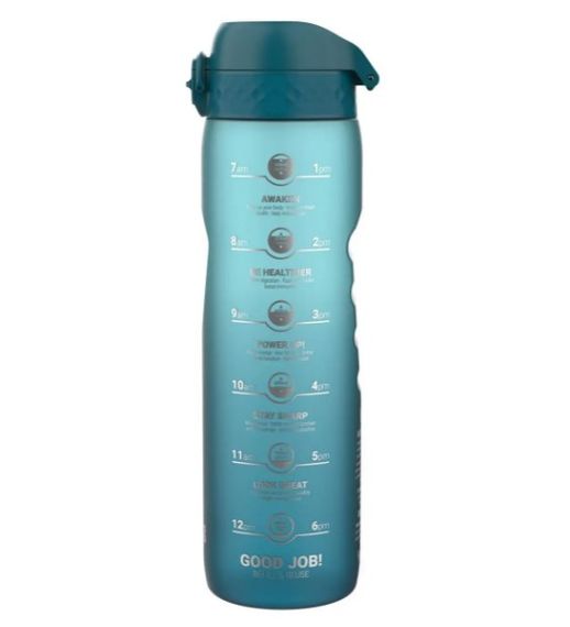 Пляшка для води ION8 1000 мл BPA Free Times To Drink (ЕКО пляшка) Teal & Blue (I8RF1000PTBMOT)