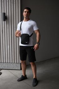 Комплект чоловічий Nike: футболка біла + шорти чорні + барсетка чорна (1586983583)