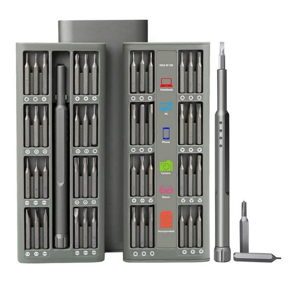 Набор прецизионных отверток с ручкой 48в1 в металлическом футляре