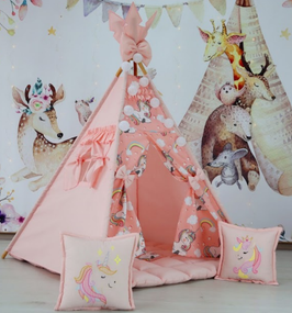Вігвам ,дитячий домік Unicorn БОН БОН Повний комплект !  ( коврик Бонбон+подушки) Індивідуальний набір
