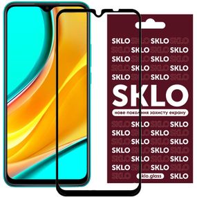 Захисне скло SKLO 3D (full glue) для Xiaomi Redmi 9/Poco M3/Redmi 9T