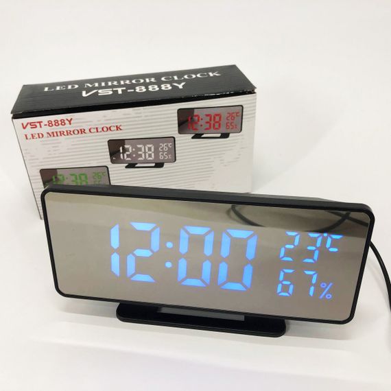 Led годинник з датчиком температури вологості VST-888Y-5, Електронний годинник з функцією підсвічування JV-45 | Зображення 8
