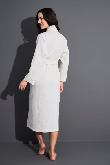 Жіночий вафельний халат Nusa 4270 кремовий 3XL | Зображення 2