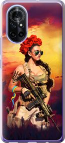 Чехол на Huawei Nova 8 Украинка с оружием "5316u-2245-17620"