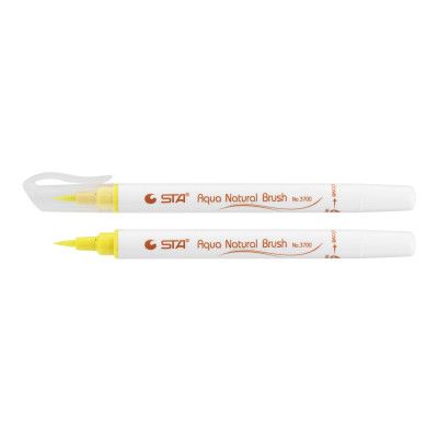 Художественный маркер STA кисточка акварельная AQUA NATURAL BRUSH 3700, светло желтый (STA3700-2)