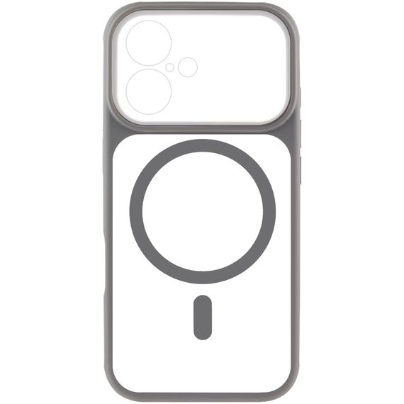 Чохол TPU+PC GETMAN Moon Clear with Magnetic Fit для Apple iPhone 16 (6.1") Grey | Зображення 1