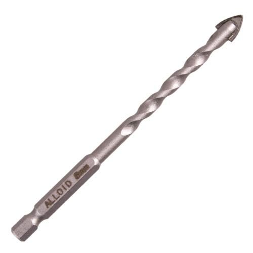 Свердло по склу та кераміці 8мм, хвостовик HEX 1/4" Alloid, L= 120mm | Зображення 2