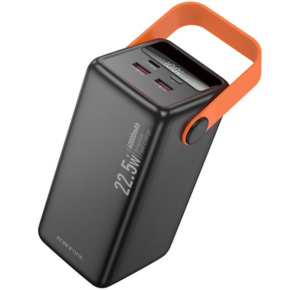 Портативний ЗП Power Bank BOROFONE BJ66B Magnifico 22.5W+PD20W 60000 mAh Black | Зображення 1