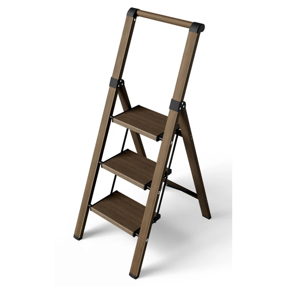 Стремянка, алюминиевая под дерево, легкая, широкая ladder ladder AND L0103 до 120 кг