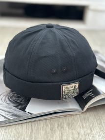 Коротка шапка міні біні, докер Denim чорний 56-60р (2355)