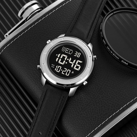 Skmei 1864LSIBK Silver-Black Leather | Зображення 3