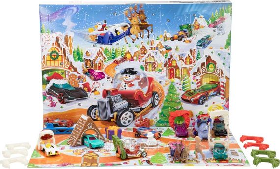 Адвент-календар Хот Вілс 2025 Оригінал Hot Wheels Advent Calendar Новорічний подарунковий набір машинок | Зображення 1
