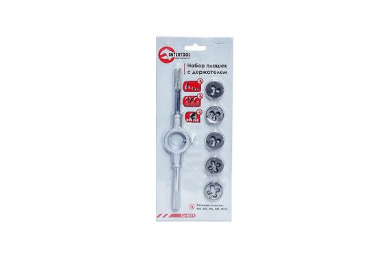 Набор плашек с держателем Intertool - 6 ед. (SD-8019)