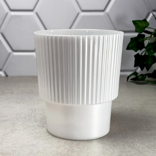 Вазон Стелла для орхідей дренажний 16*18,5см біла перлина Алеана | Зображення 1