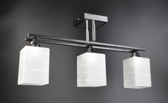 Люстра стельова на 3 лампочки 25899 Чорний 29х10х56 см. | Зображення 1