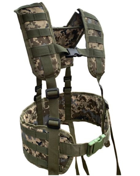 Тактичний пояс Tactic4Profi оксфорд PU  зелений піксель з кріпленням Molle