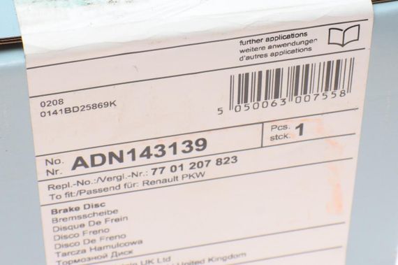 Диск тормозной задний Renault Megane II 03- 240х8  +ABS  с подшипником  ADN143139 | Зображення 5