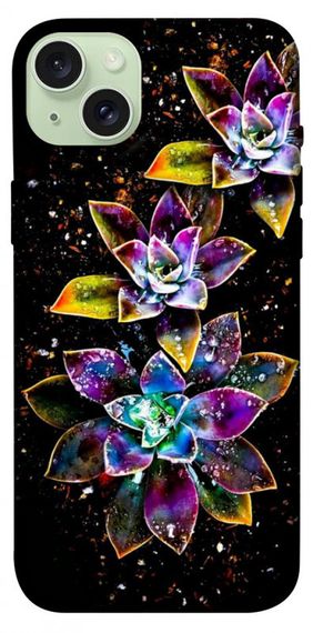 Чохол з картинкою Flowers on black для Apple iPhone 15 Plus (6.7")