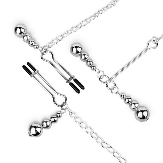 Зажимы для сосков и клитора Bedroom Fantasies: Nipple and Clitoris Clamps - Silver Sex Aura | Зображення 3