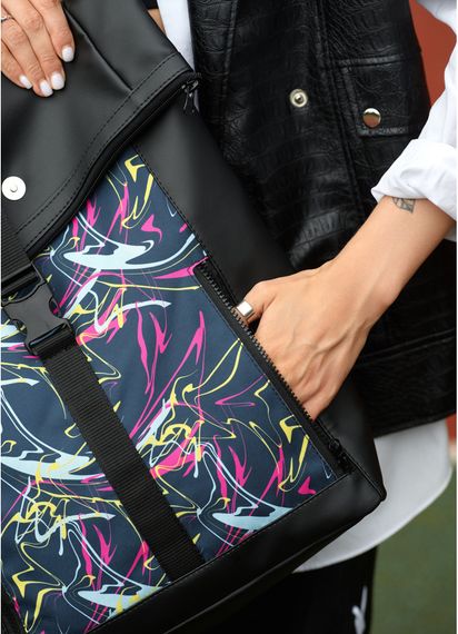 Жіночий рюкзак Sambag ROLLTOP ONE ABSTRACT чорний 41 x 30 x 16 см (24208710) | Зображення 6
