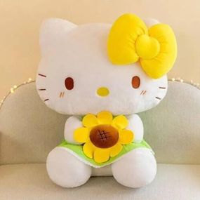 Іграшка м'яка Hello Kitty з квіточкою 38см M 18000 Біла