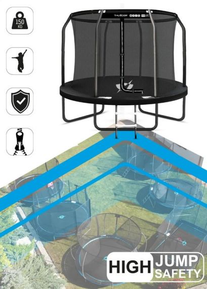 Батут із внутрішньою сіткою THUNDER Inside Elite 14FT 427 см Black | Зображення 7