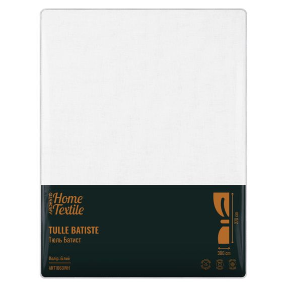 Тюль Ardesto 300х270см, батіст, 100% поліестер, білий (ART1060WH) | Зображення 2