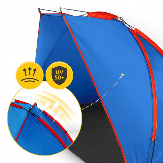 Намет пляжний 4FIZJO 200 x 115 см Blue/Red (P-5905973405171) | Зображення 1